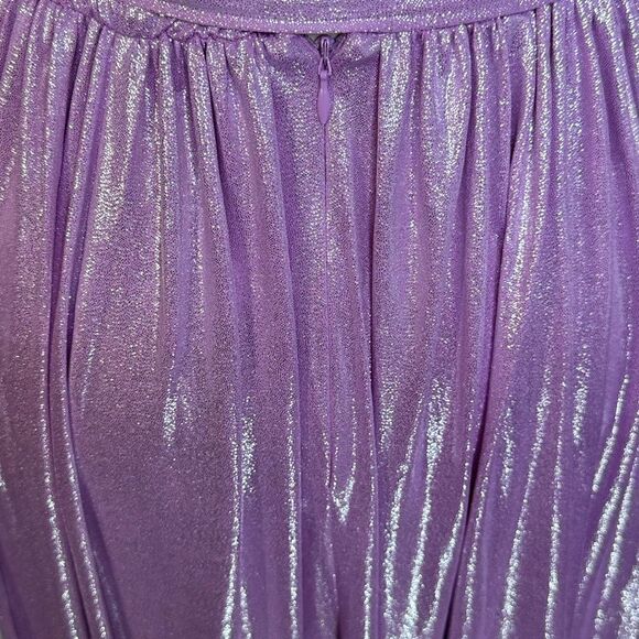 Bronx and Banco Zoe Lilac Lame Shimmer Gown | Size S - Picture 13 of 14